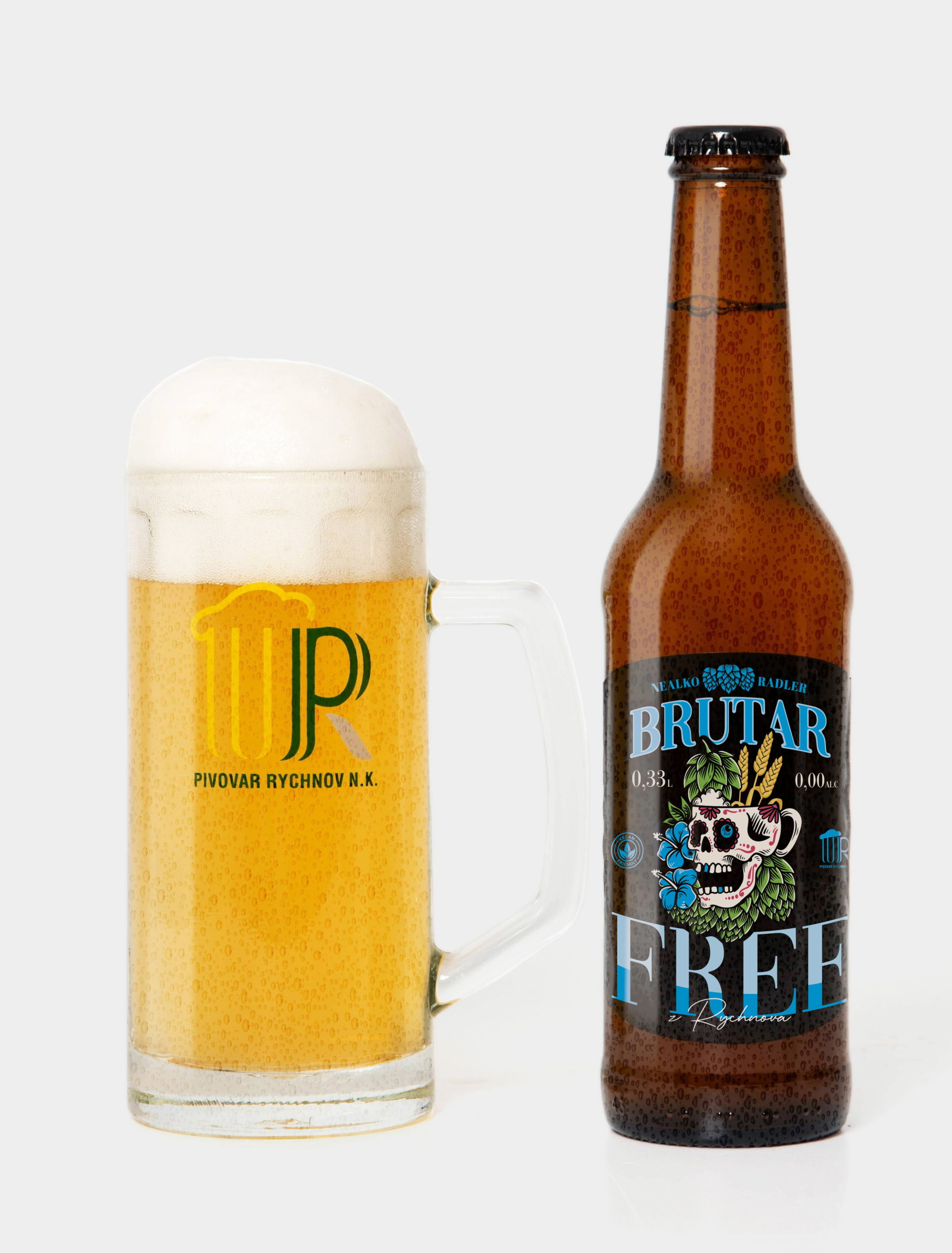 Láhev nealkoholického piva Brutar – rychnovské pivo s plnou chutí bez alkoholu